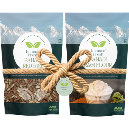 Pahadi Red Rice & Pahadi Ragi Flour Combo - 500gm