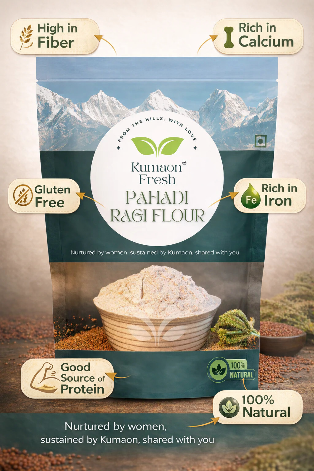 Pahadi Ragi Flour - 500gm